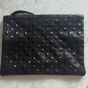 Molly G Remy black leather pouch large